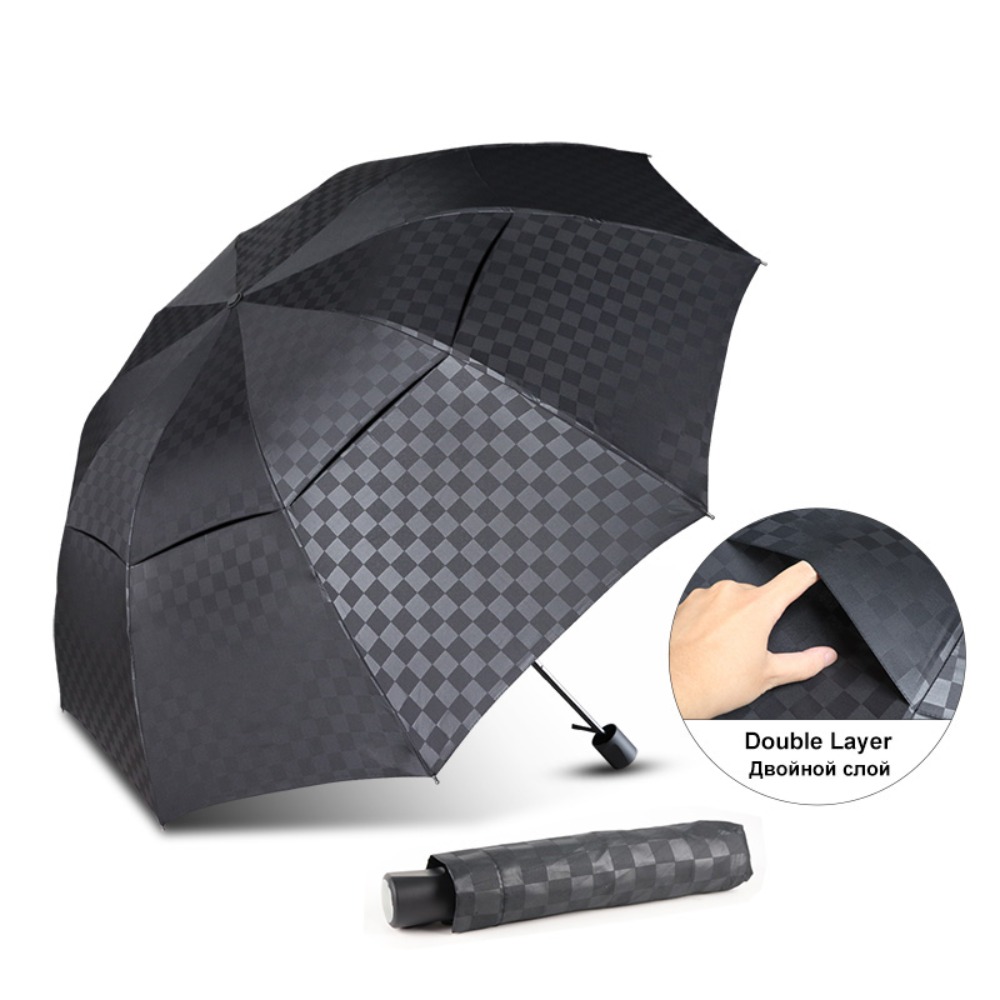 Double Layer Dark Grid Big Umb - Golf Umbrella Large 评论和价格